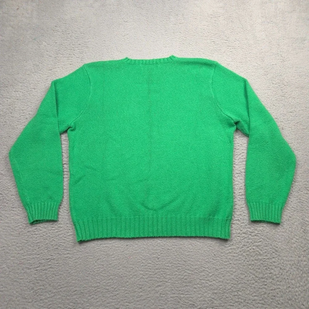 Vintage Polo by Ralph Lauren Sweater Mens XL Cotton Crewneck Green Pony Logo